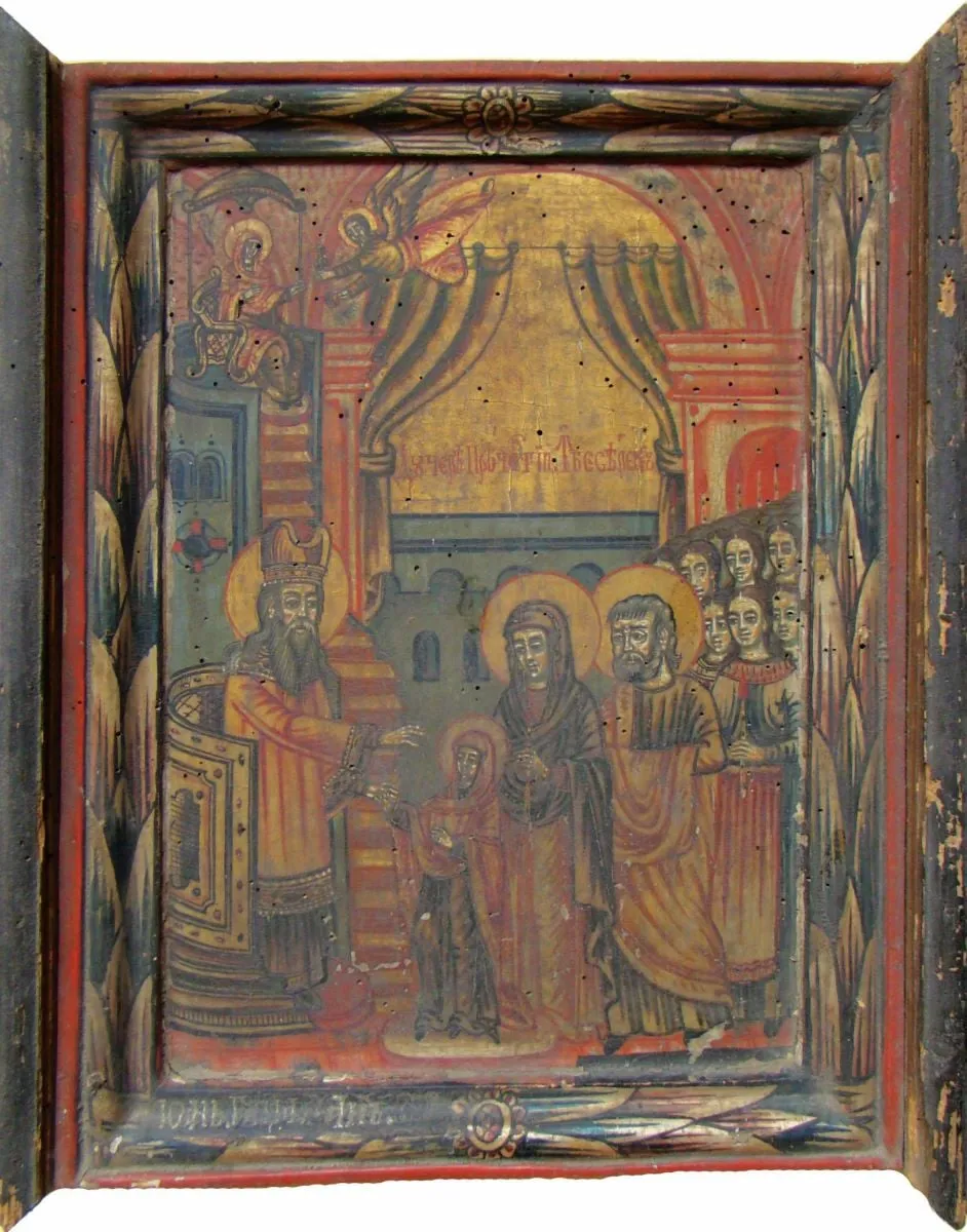 Intrarea în biserică a Maicii Domnului, by Vasile Munteanu din Săliște, unspecified