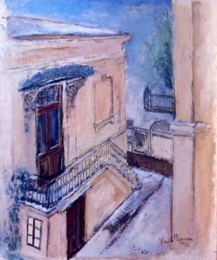 Case din București, iarna, by Vasile Popescu