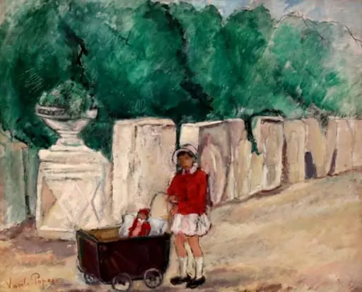 Fetiță în parc, by Vasile Popescu, 1936