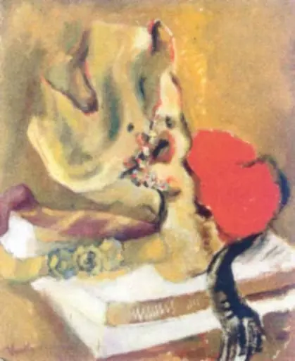Natură statică cu fes roșu, by Vasile Popescu