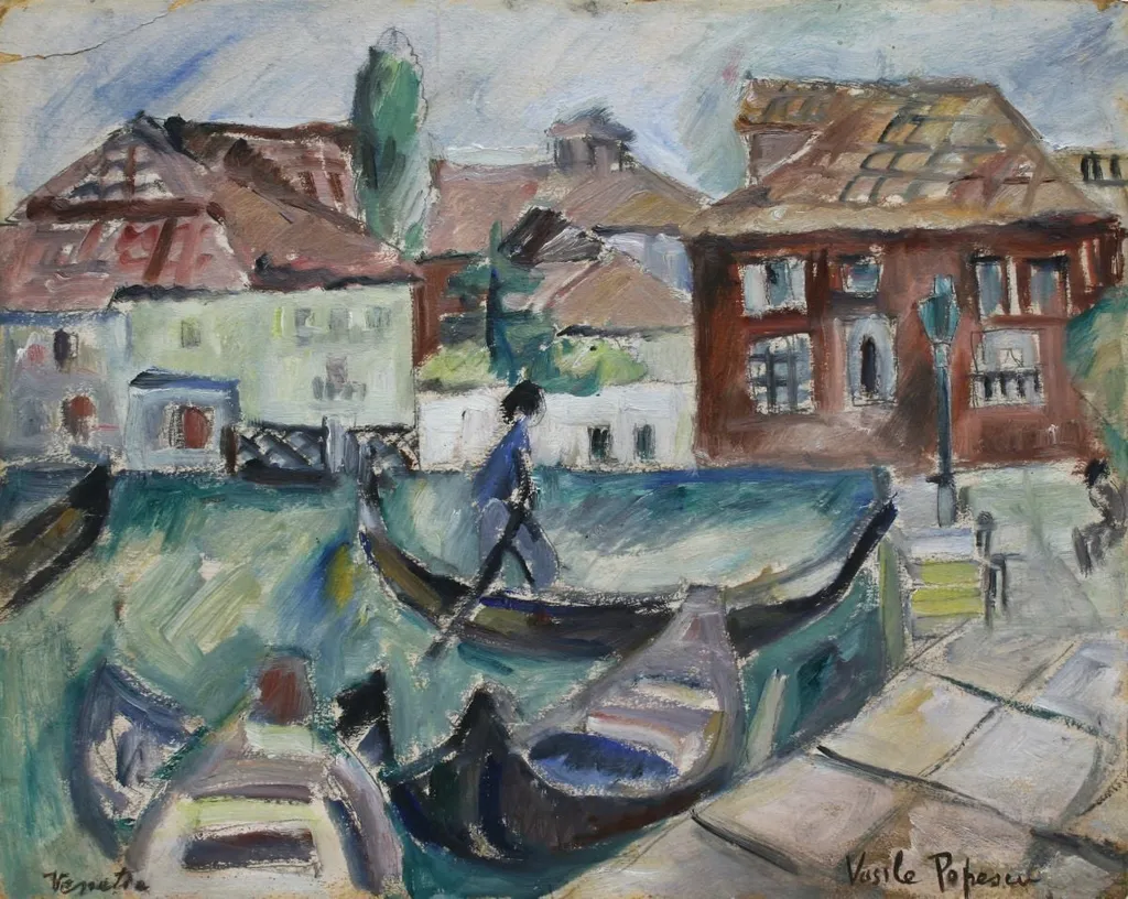 Peisaj Veneția, by Vasile Popescu, unspecified, 1949