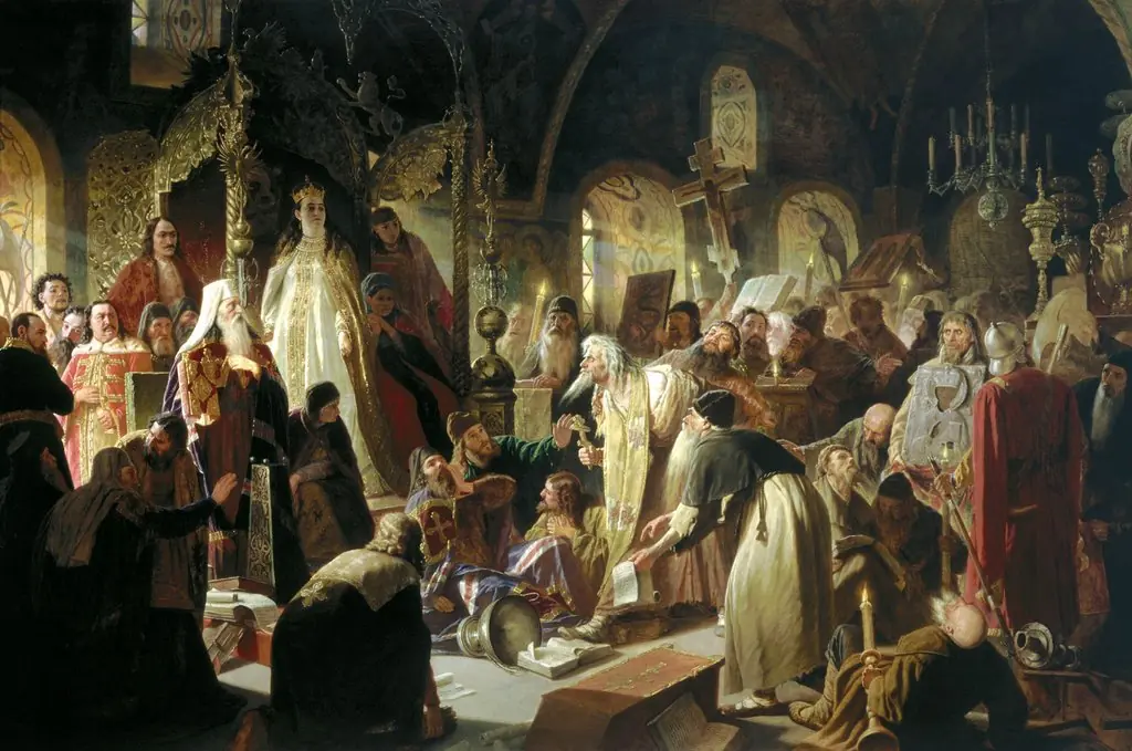 Nikita Pustosvyat. Debate about faith, by Vasily Perov