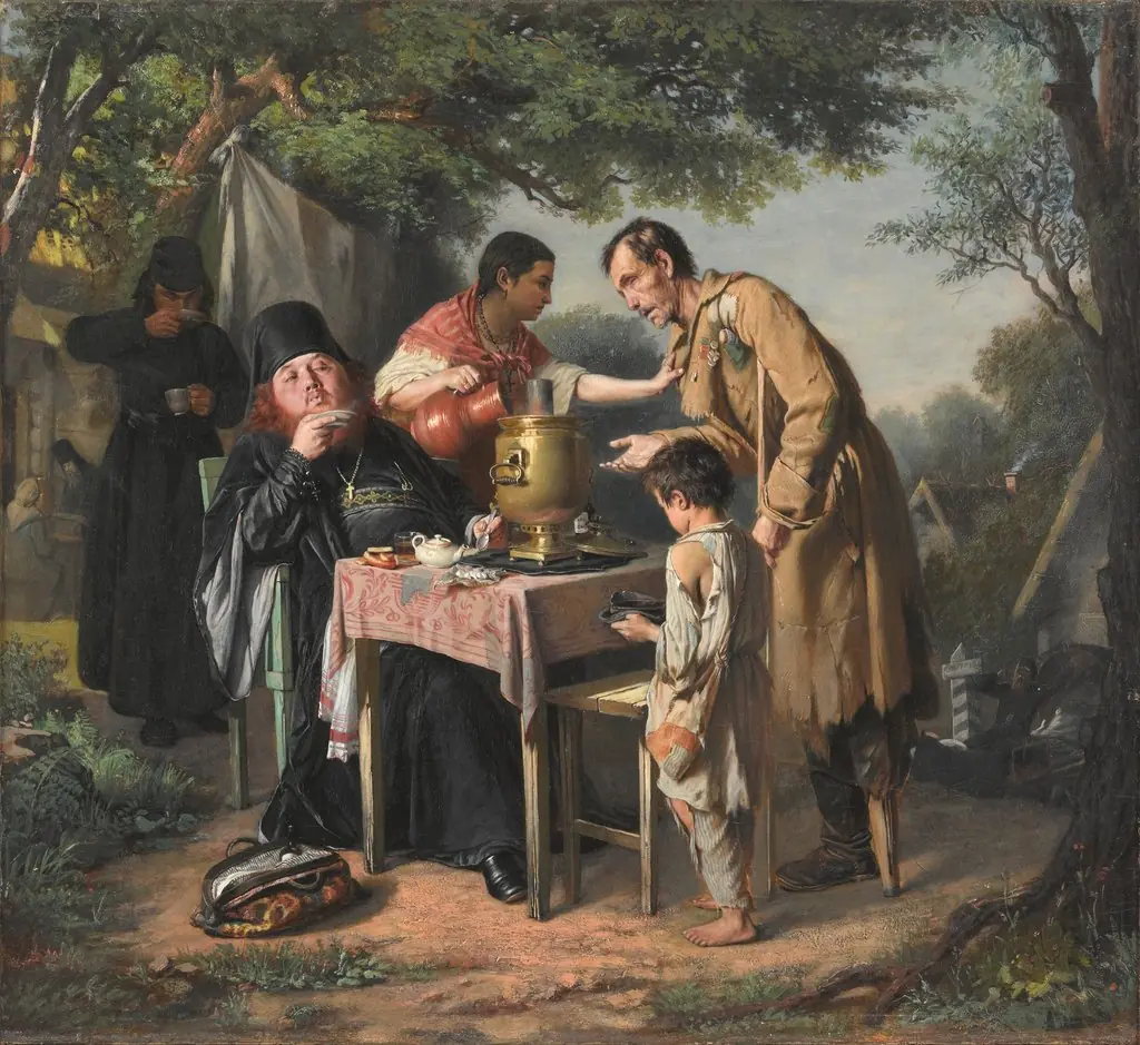 Tea-Party in Mytishchi near Moscow, by Vasily Perov, 1862