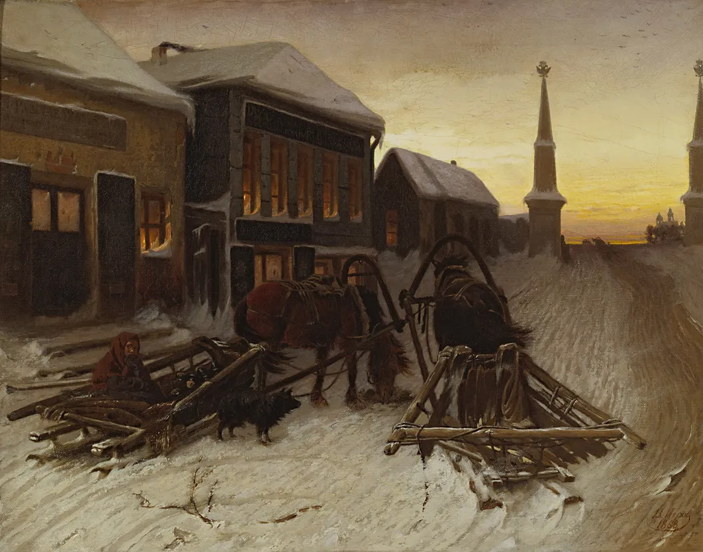 The Last Tavern at the City Gates, by Vasily Perov, oil, 1868