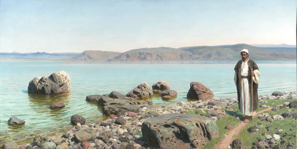 Kene Genesareth uzda, by Vasily Polenov, oil, 1894