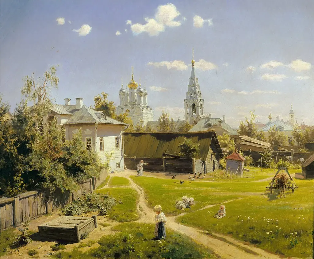 Moscow courtyard, by Vasily Polenov