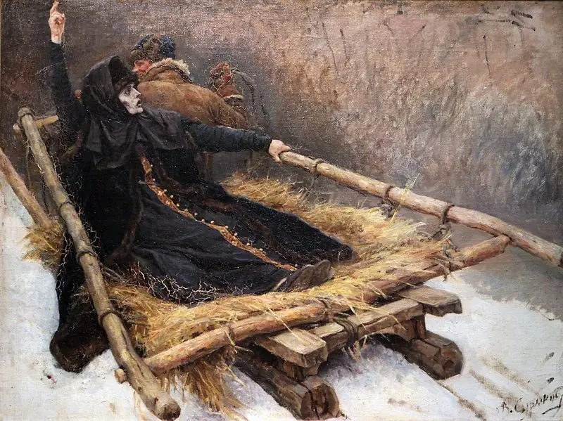 Die Bojarin Morosowa im Schlitten, by Vasily Surikov