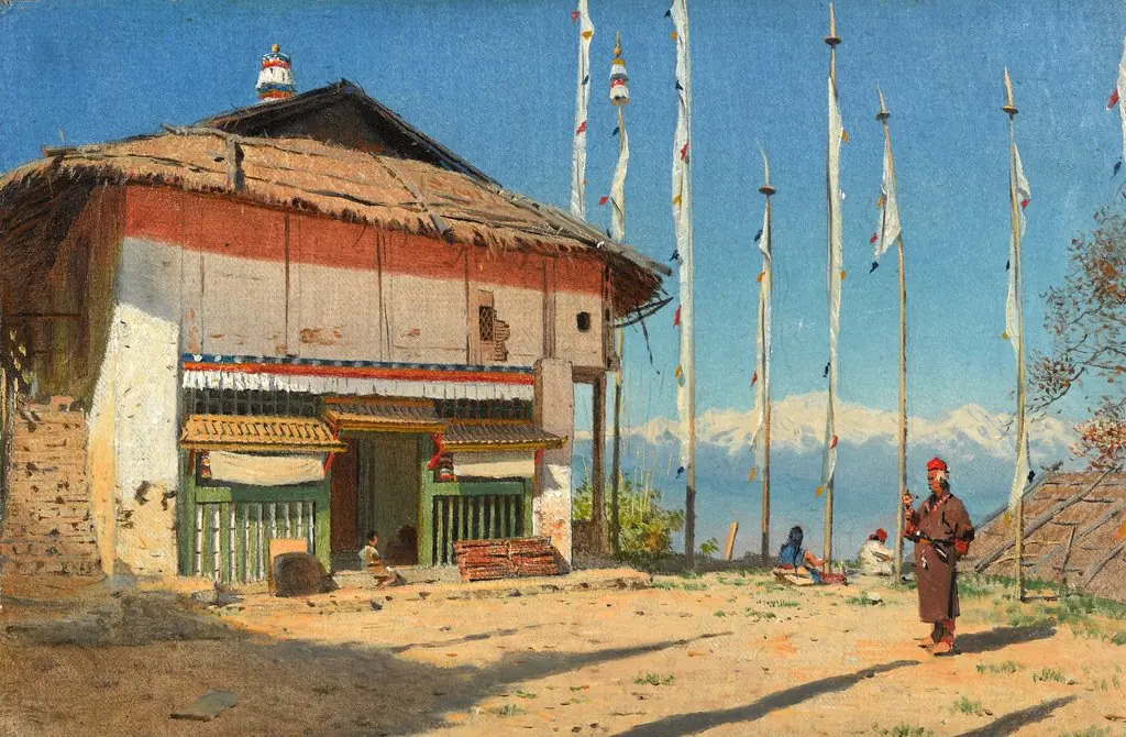 Buddhist Temple in Darjiling. Sikkim, by Vasily Vereshchagin