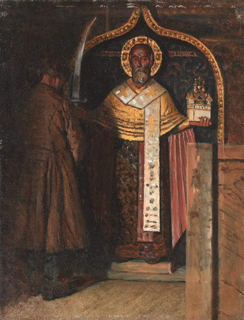Icon of St Nicholas from the Upper Reaches of the River Pinega, by Vasily Vereshchagin