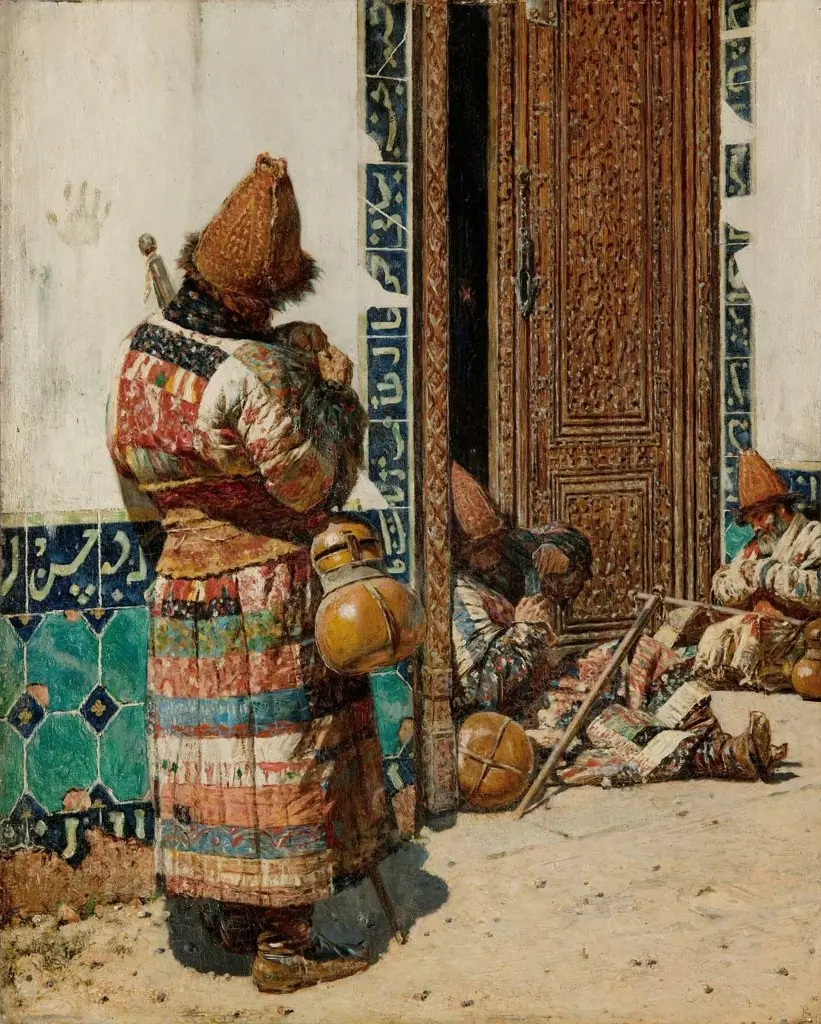 Monks at the Door of a Mosque, by Vasily Vereshchagin