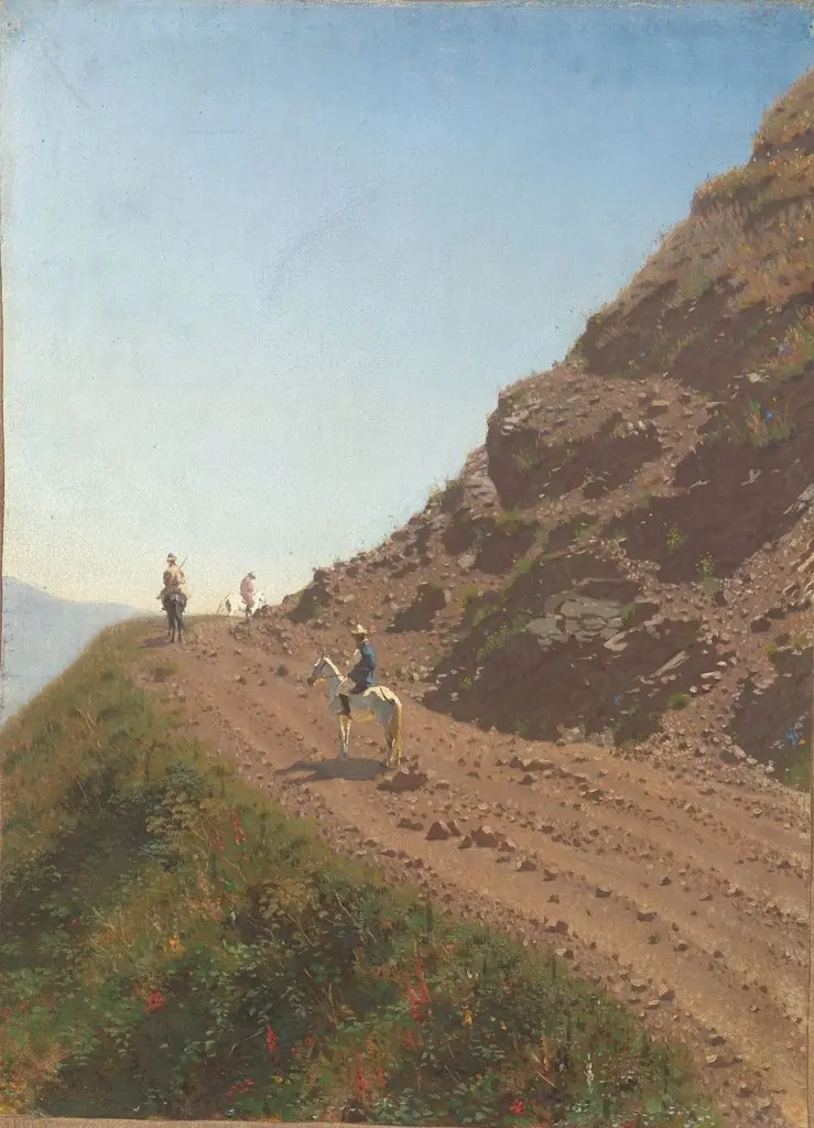 Nomadic road in the Alatau Mountains, by Vasily Vereshchagin