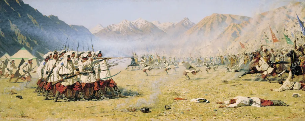 They Attack Unaware, by Vasily Vereshchagin, oil, 1871