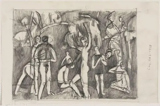 Landscape with figures, by Vaughan