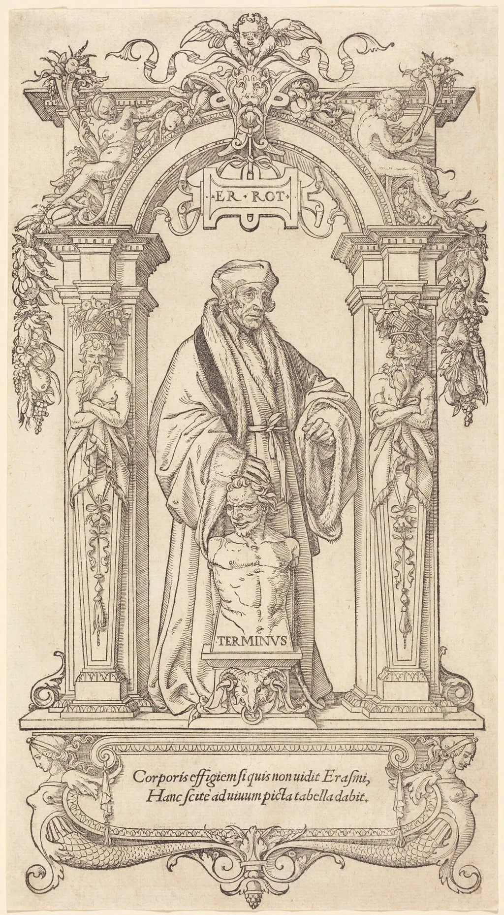 Erasmus of Rotterdam, by Veit Specklin, ink, 1538