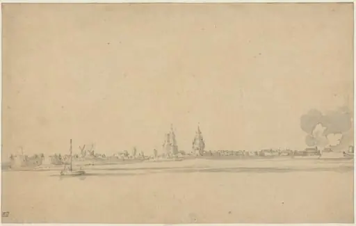 View of a Dutch Town (Delft?), by Velde, Willem van de, the Younger
