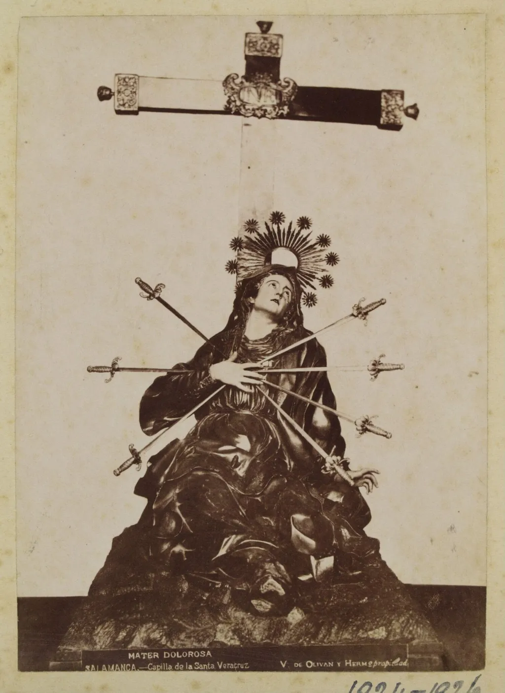 Mater Dolorosa sculpture from the Capilla de Vera Cruz, by Venancio Gombáu Santos, photographic, 1850