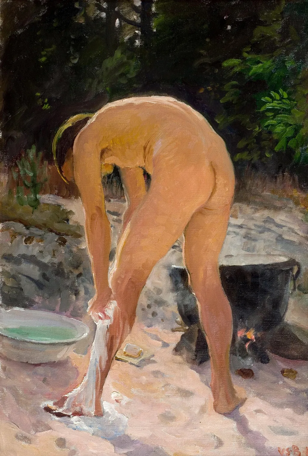 Aamupesu, by Venny Soldan-Brofeldt, 1913