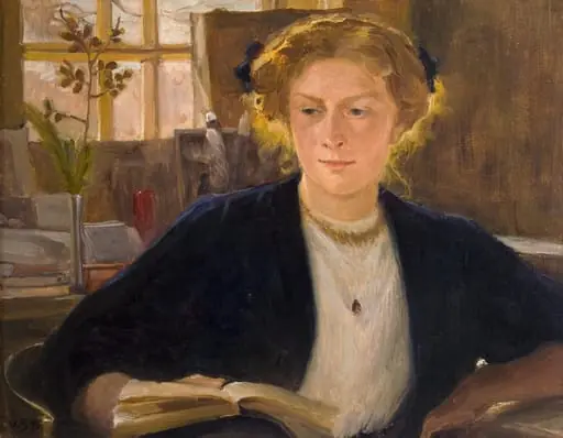 Aholan ateljeessa (neiti Selin), by Venny Soldan-Brofeldt