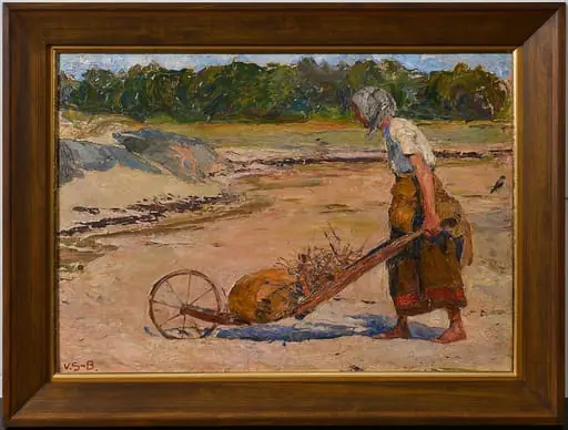 Kärryä työntävä nainen, by Venny Soldan-Brofeldt