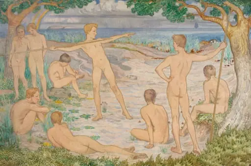 Keihäänheitto, luonnos seinämaalaukseksi, by Venny Soldan-Brofeldt