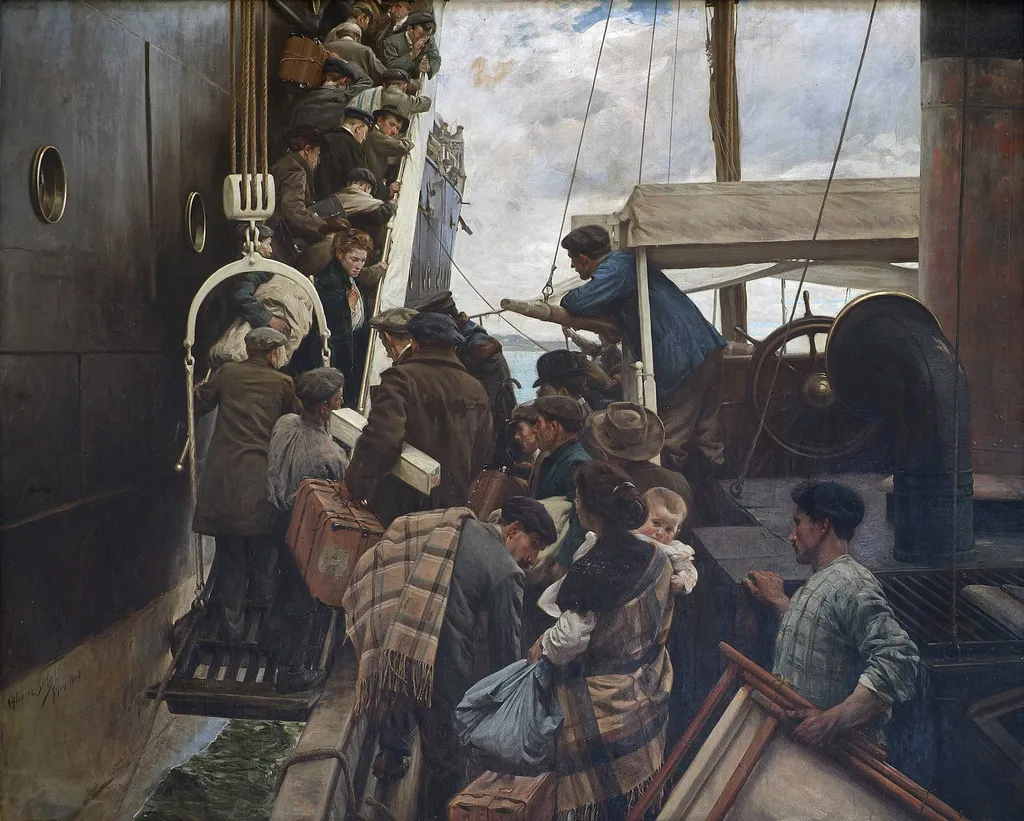 Emigrantes, by Ventura Álvarez Sala, oil, 1908