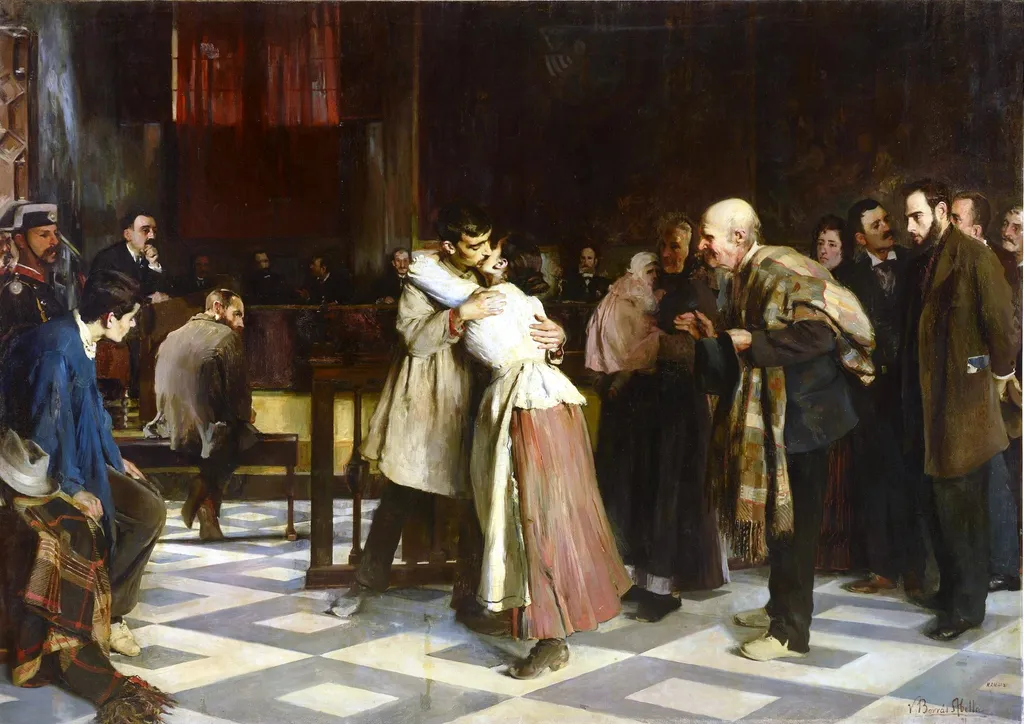 ¡Absuelto!, by Vicente Borrás Abella, oil, 1899