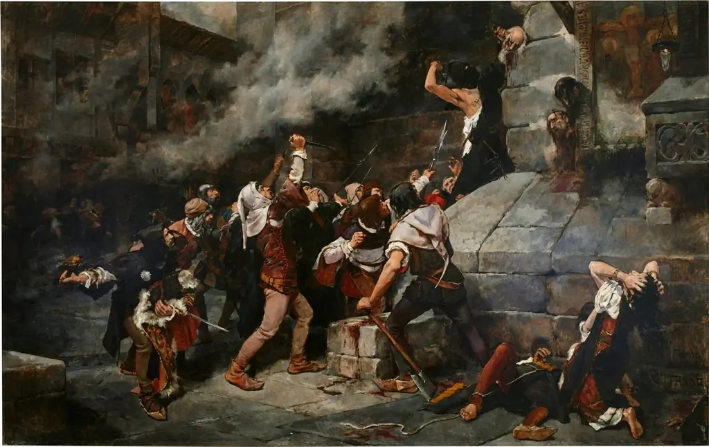 At the Feet of the Saviour', Slaughter of the Jews in the Middle Ages, by Vicente Cutanda Toraya