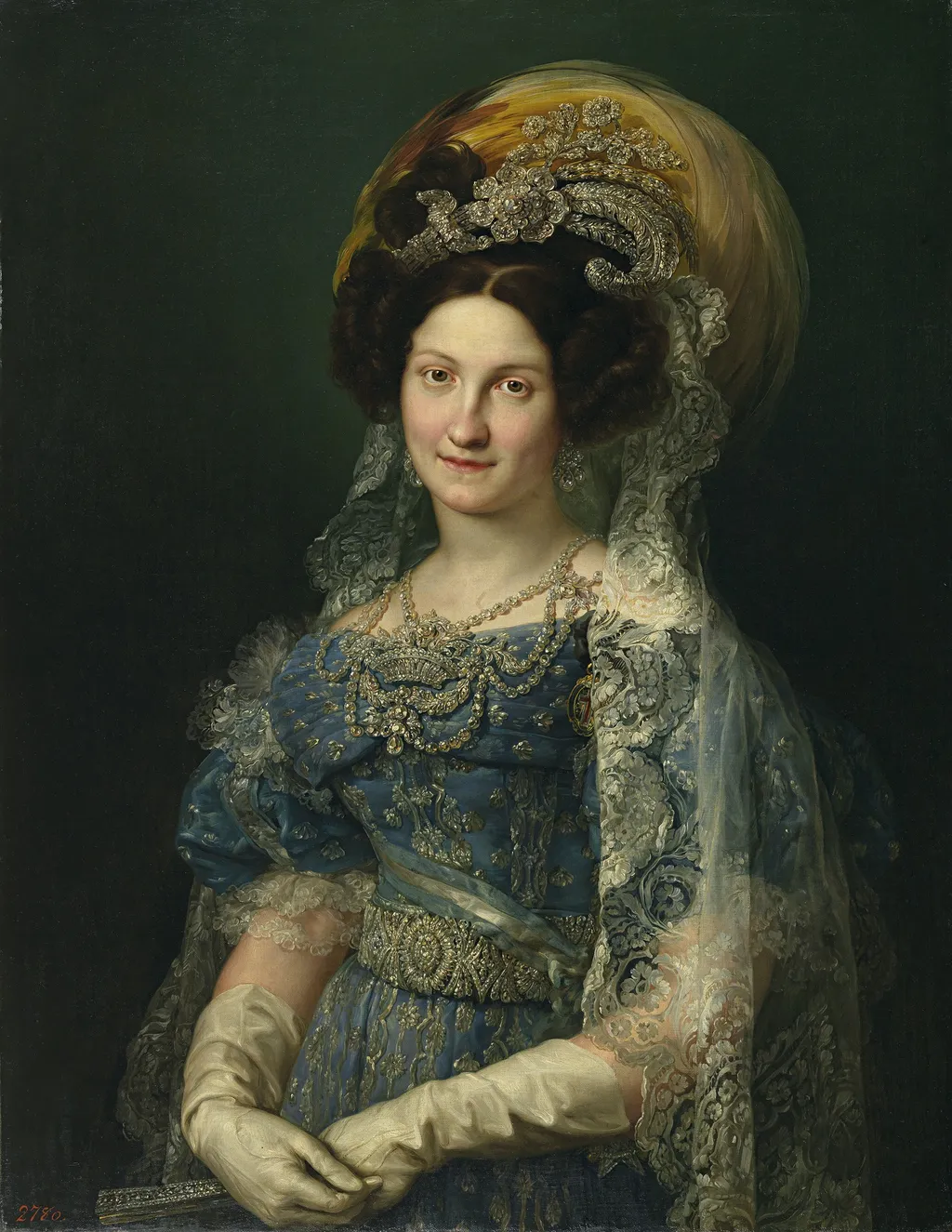 María Cristina de Borbon, Queen of Spain, by Vicente López Portaña, oil, 1830