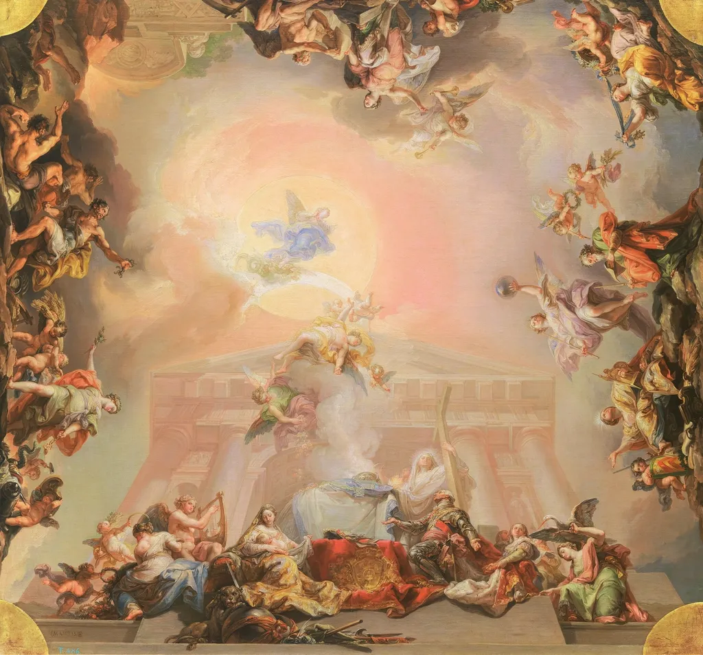 Sketch for Allegory of the Institution of the Order of Charles III, by Vicente López Portaña, oil, 1827