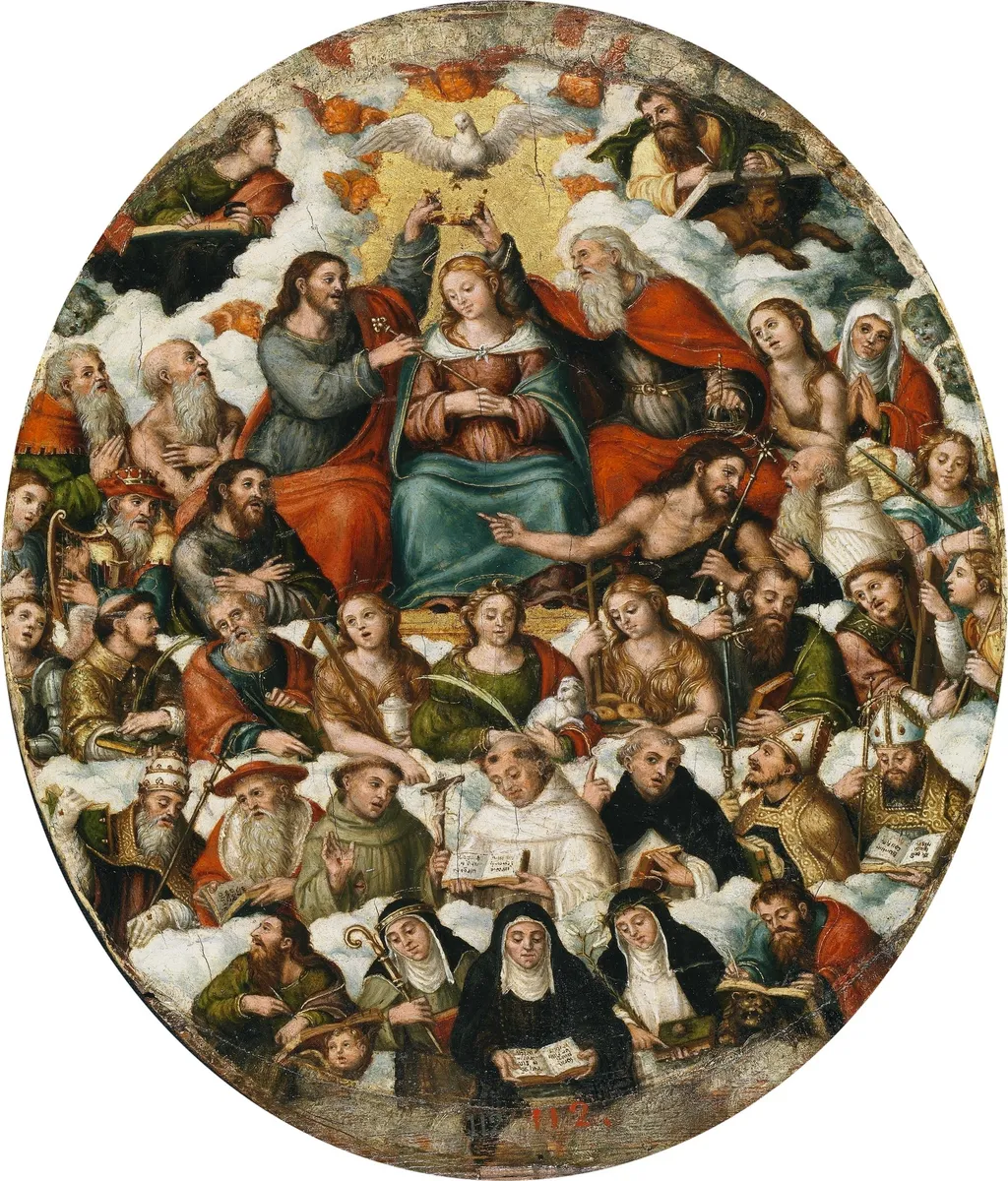 The Coronation of the Virgin, by Vicente Masip, oil, 1521