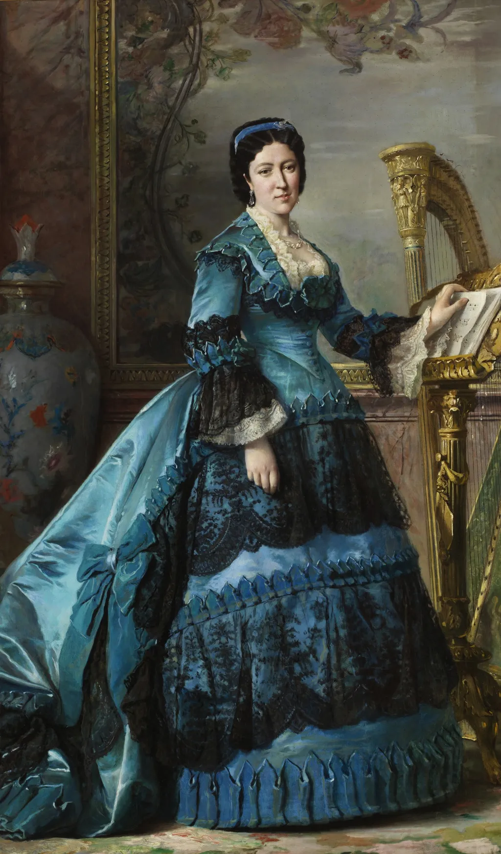 María de los Dolores Collado y Echagüe, duchess of Bailén, by Vicente Palmaroli, oil, 1870