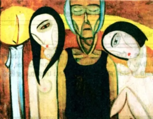 Bătrână între două fete, by Victor Brauner
