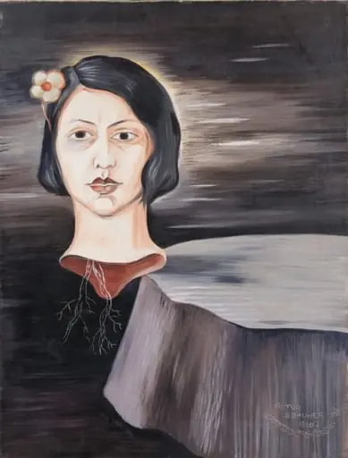 Fata și floarea (Portretul pictoriței Margareta Sterian), by Victor Brauner