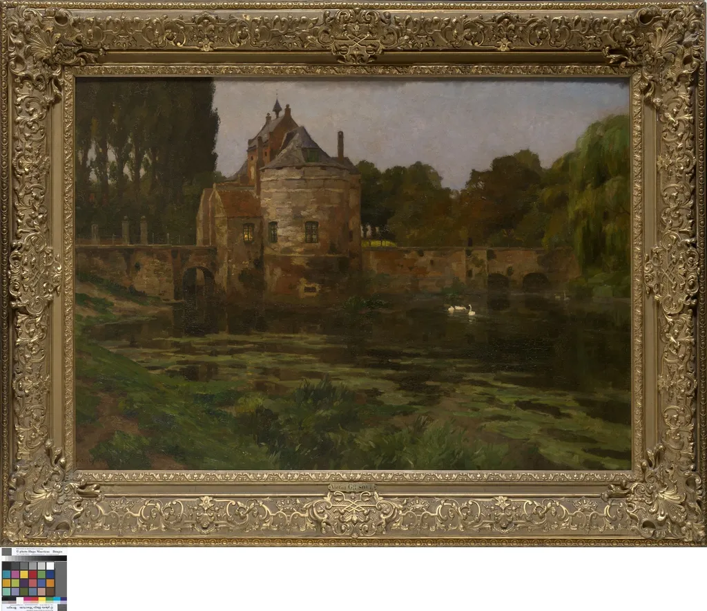 De Smedenpoort te Brugge, by Victor Gilsoul, oil, 1905
