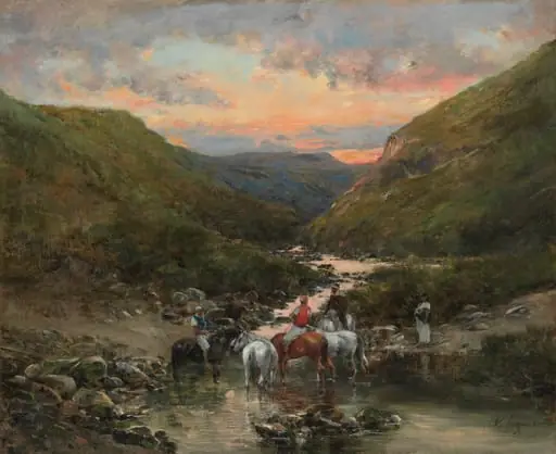 Ravine Near Biskra, by Victor Huguet
