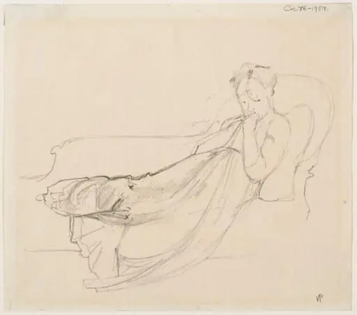 'Woman on Sofa', by Victor Pasmore