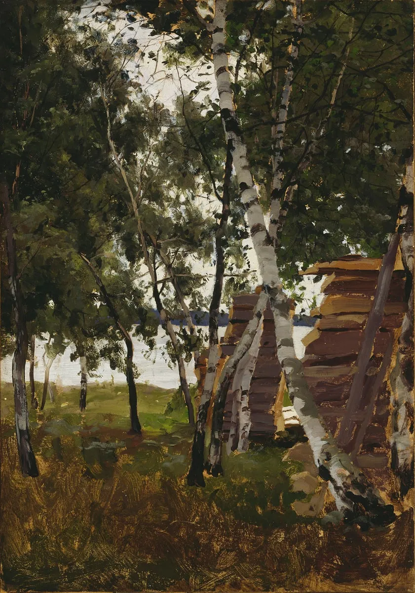 Maisemaluonnos, Lemström, by Victor Westerholm, unspecified