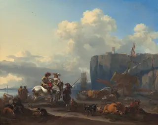 View of an Italian Port, by Nicolaes Pieterszoon Berchem