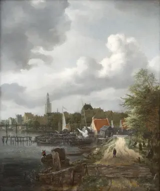 View of Binnen-Amstel in Amsterdam