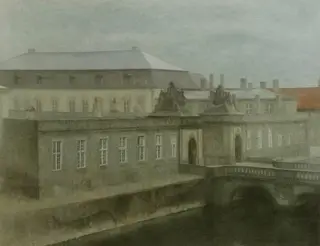 View of Christiansborg Palace. Late Autumn, by Vilhelm Hammershøi