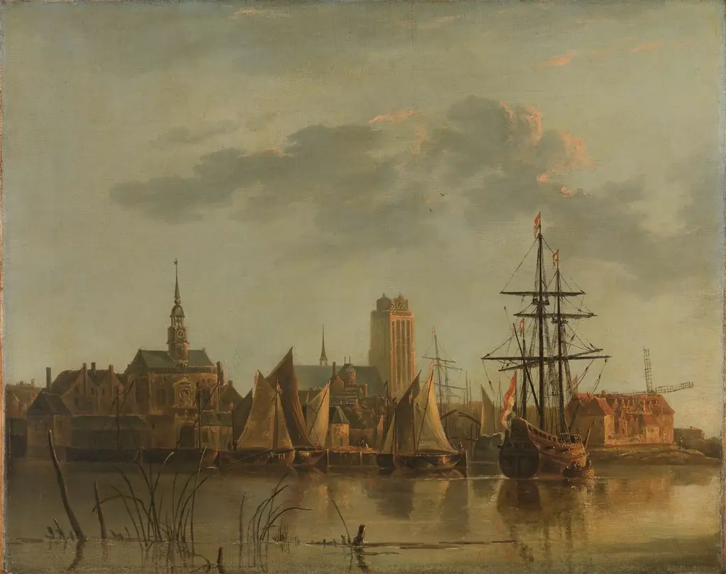 View of Dordrecht at sunset