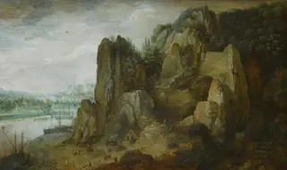 View of Rocks, River Landscape