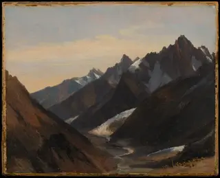 View of The Chamonix Valley. Study, by Auguste-Xavier Leprince