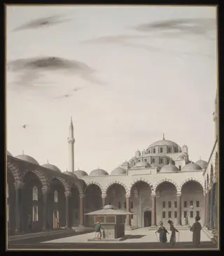 View of the Courtyard of the Fatih Mehmet Camii