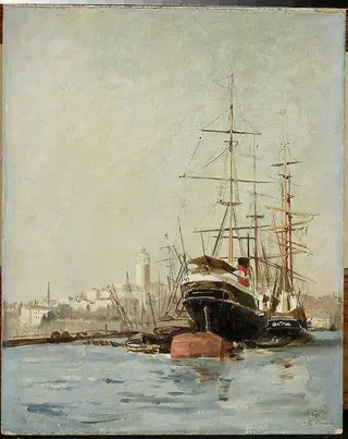 View of the seaport near Bursa, by Stanisław Chlebowski