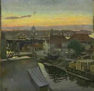 View of Wilders Square at Christianshavn. Evening, 1906