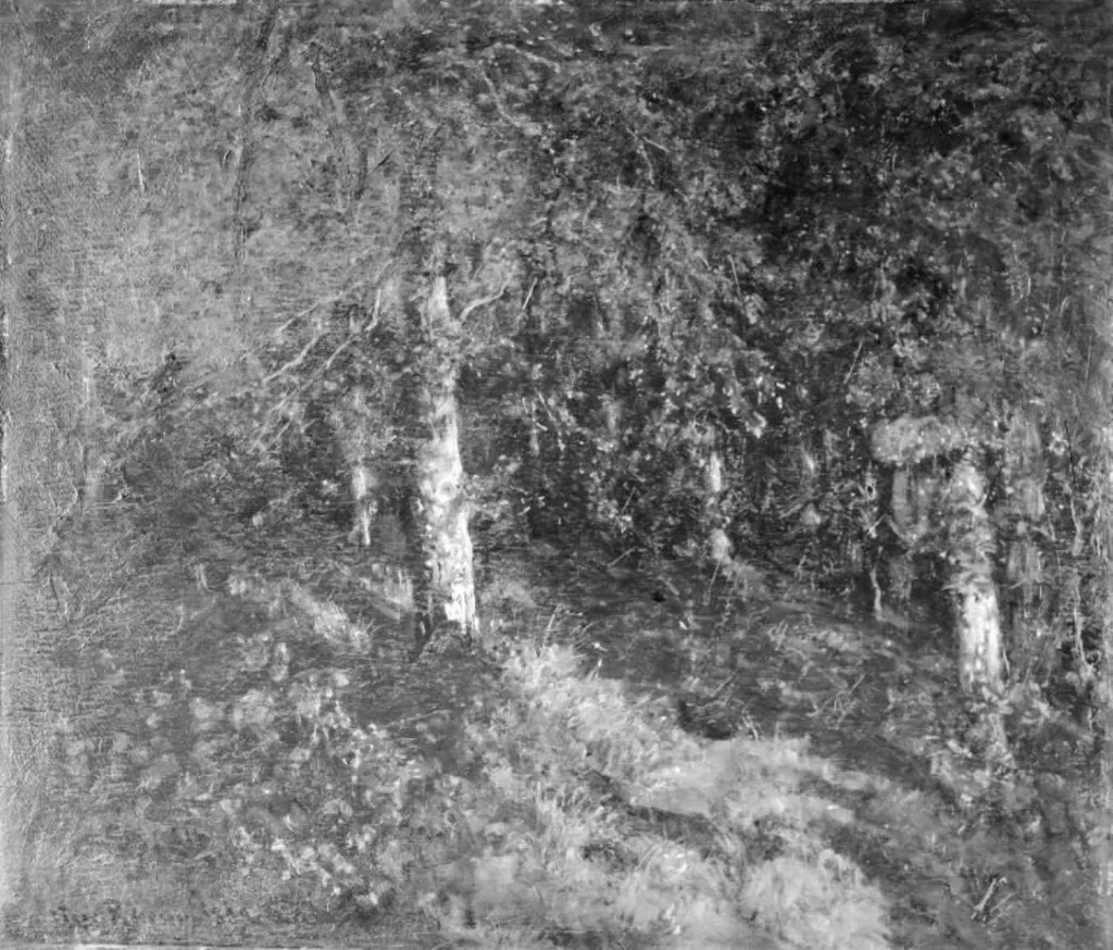 Måneskin i skoven, by Viggo Christian Frederik Vilhelm Pedersen, oil, 1895