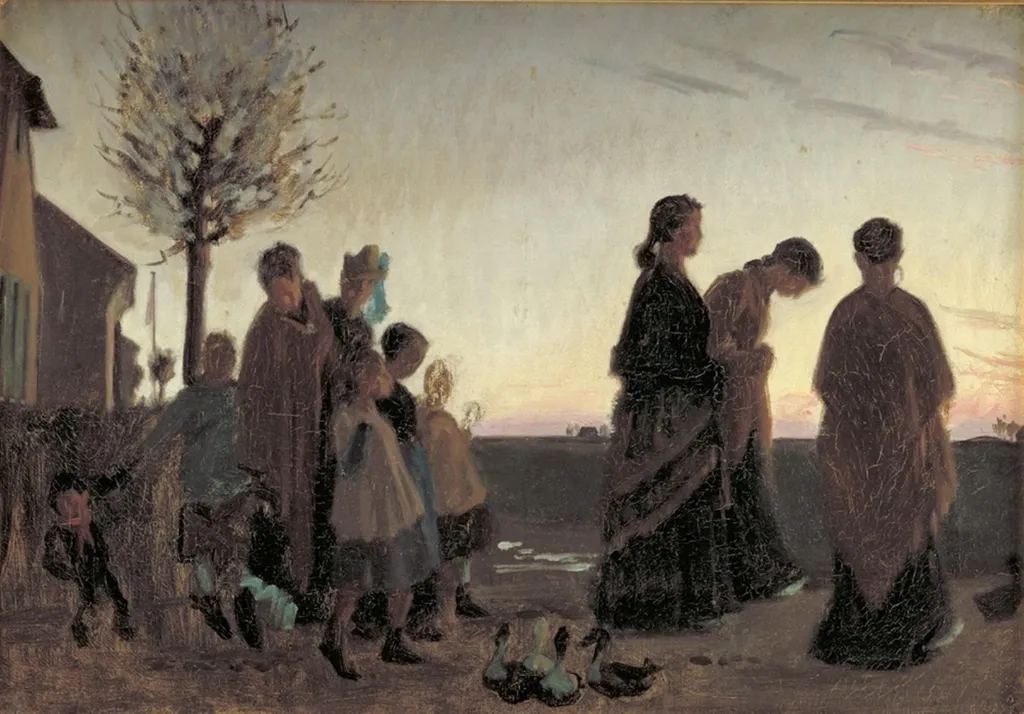 Konfirmations-søndag. Dragør, by Viggo Johansen, oil, 1890