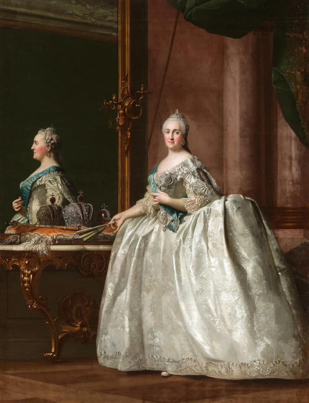 Portrait of Catherine II in front of a Mirror, by Vigilius Eriksen, oil, 1763