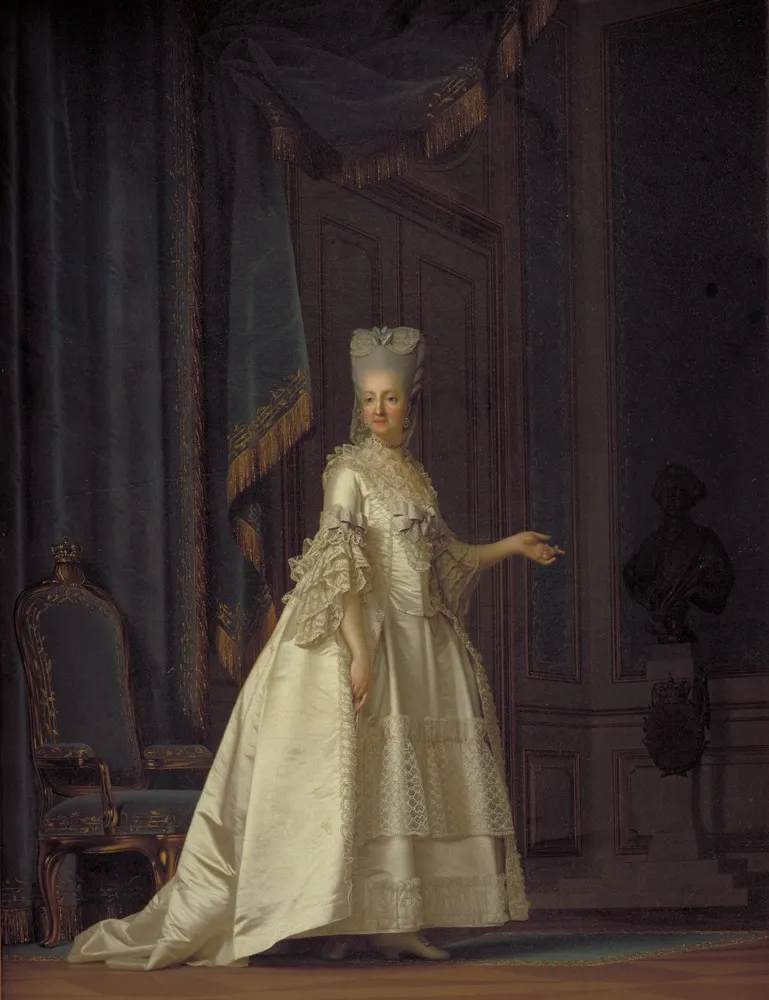 The Dowager Queen Juliane Marie of Denmark, by Vigilius Eriksen, oil